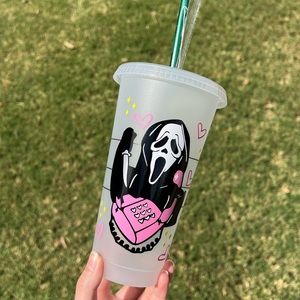 Scream ghost faceπdesigned Starbucks reusable venti cold cup